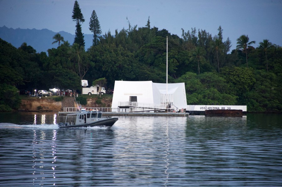 Efforts begin to remove mooring platforms from USS Arizona by Navy, Pearl Harbor National Memorial